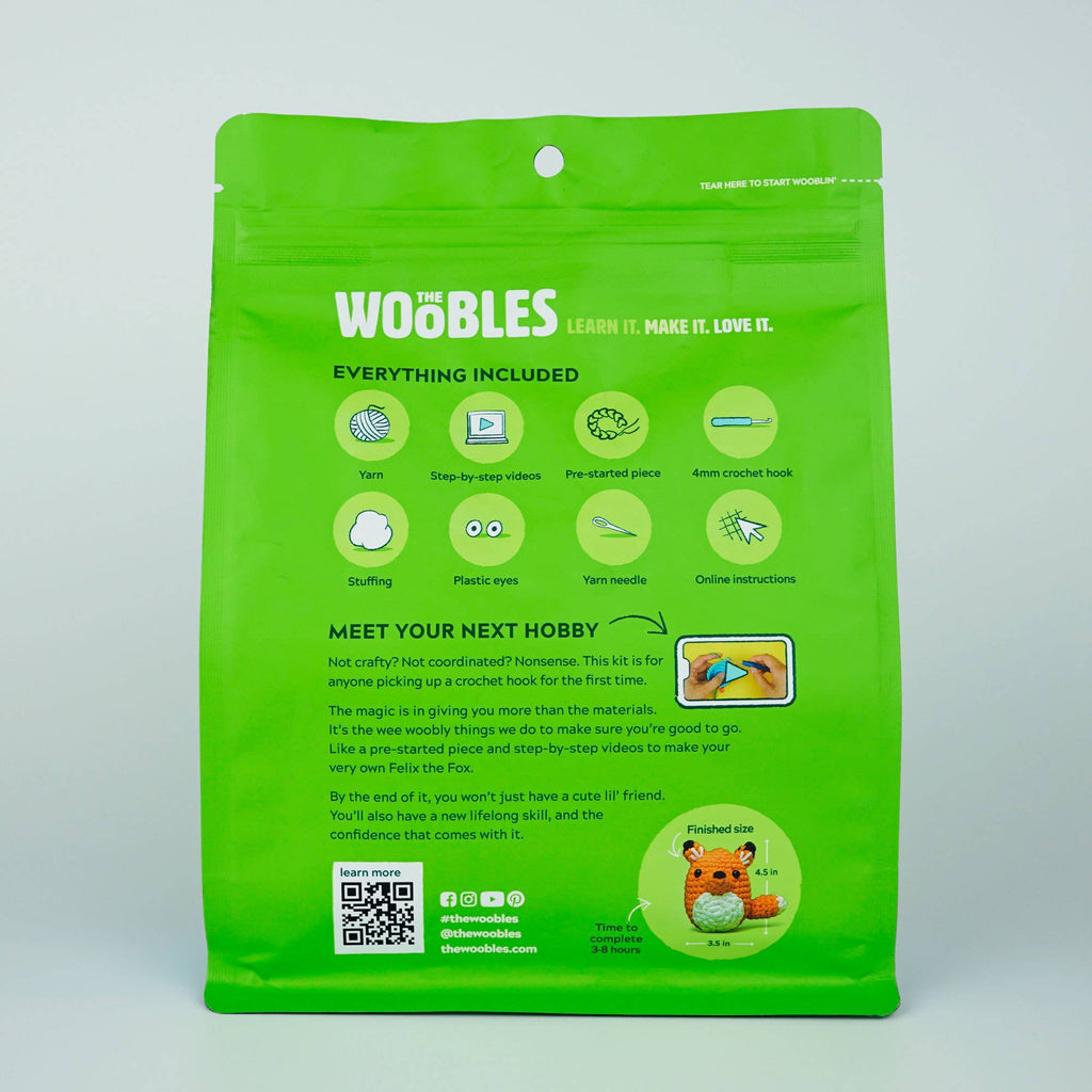 Woobles Beginner Crochet Kit - Felix the Fox