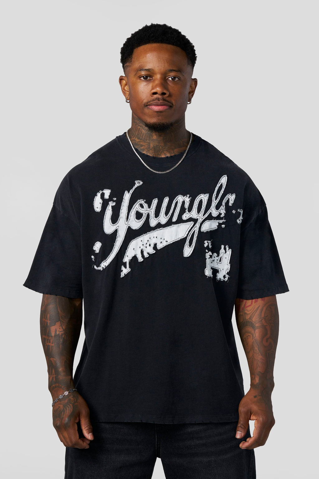 4182 - Distressed Script Tees