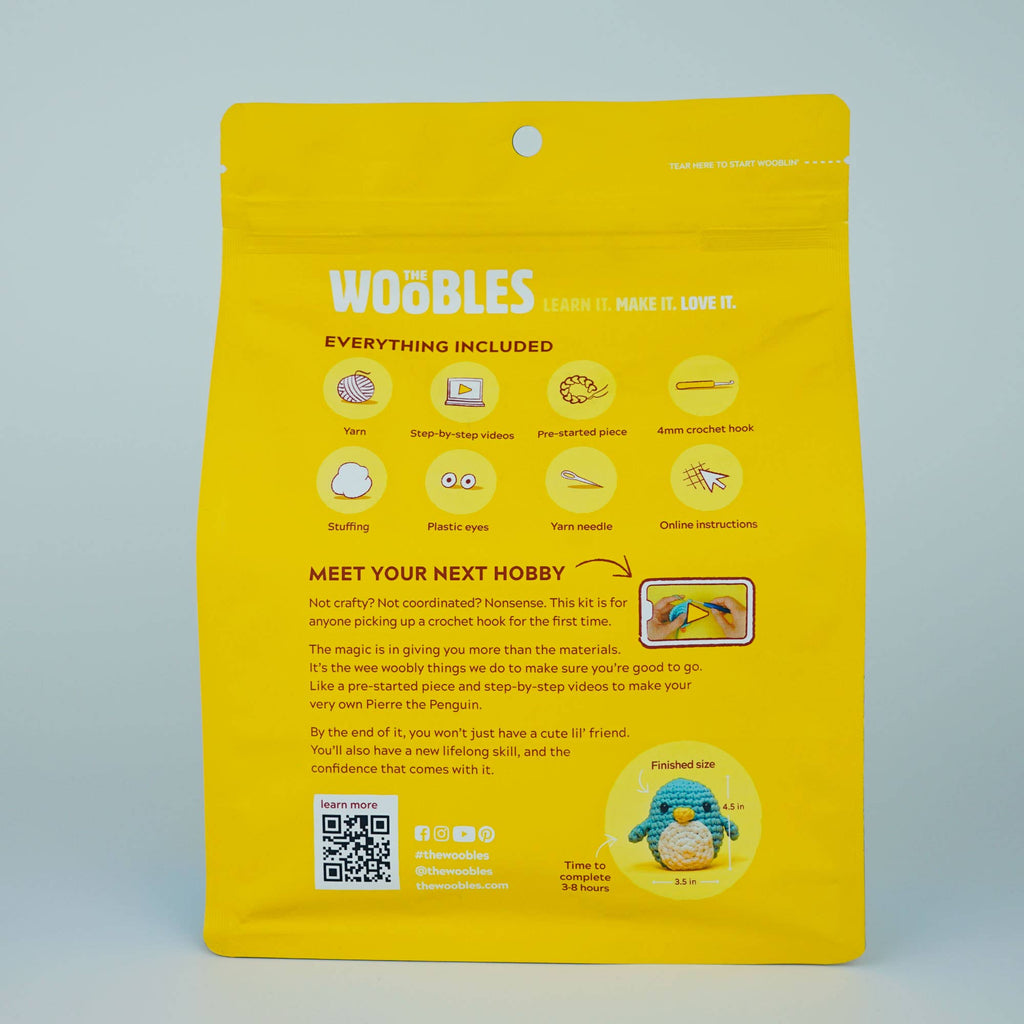 Woobles Pierre the Penguin Beginner Crochet Kit