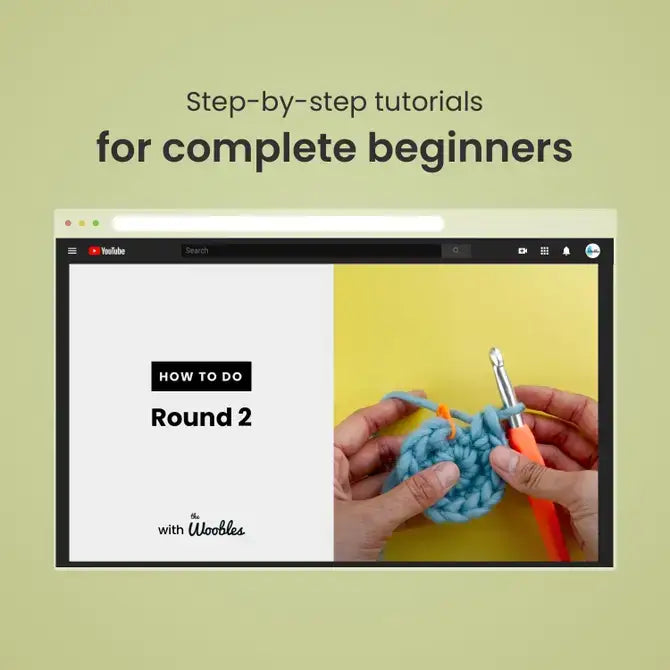 Woobles Beginner Crochet Kit - Bjorn the Narwhal