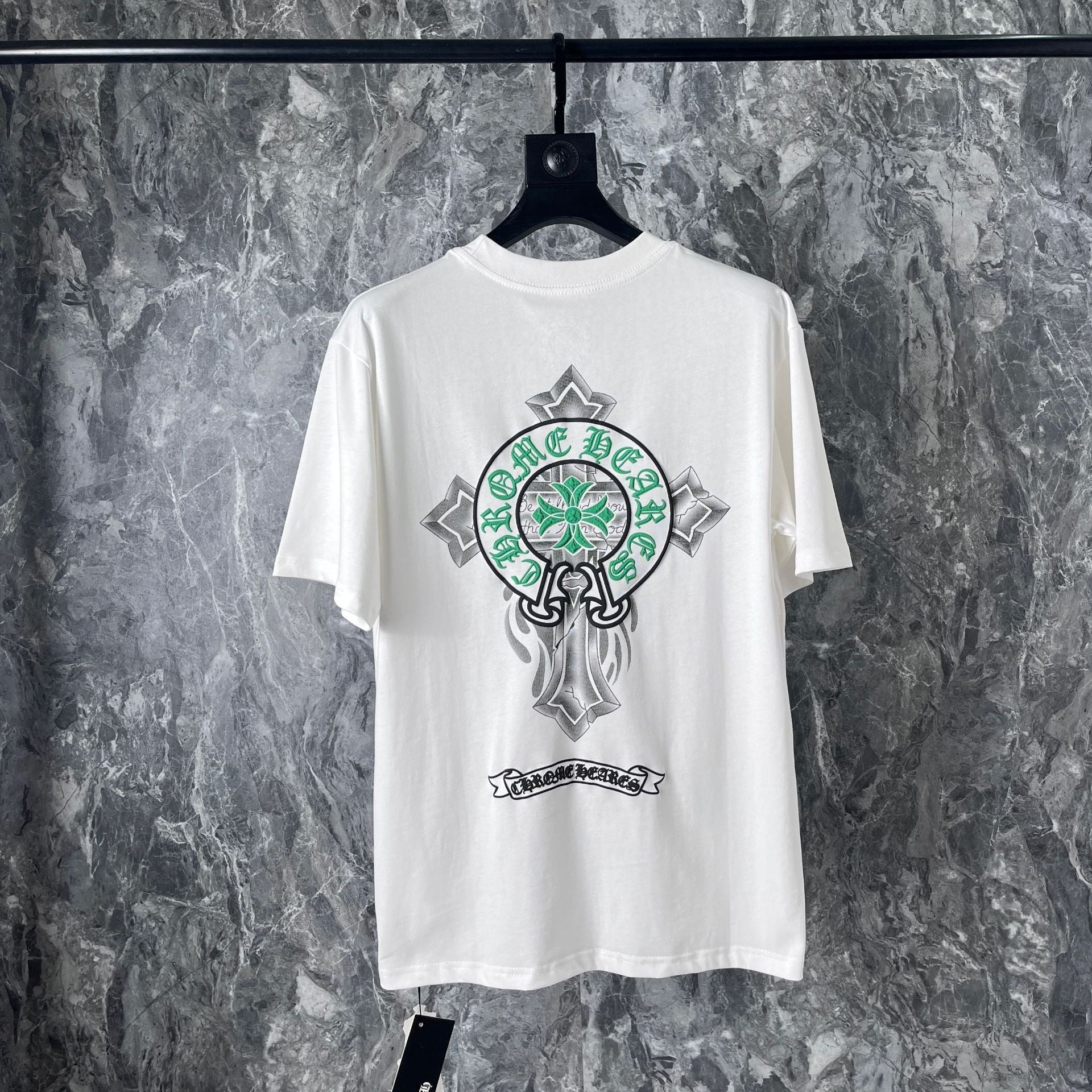 CHH Chrome Heart T Shirts Cross Horseshoe Printed Cotton Loose Casual T-Shirt