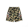 Bathing Ape Shorts Men's Side Double Shark Head Windbreaker Cloth Shorts Elastic Waist Shorts