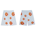 Denim Tears Shorts Flame Print Tassels Loose-Fitting Casual Shorts