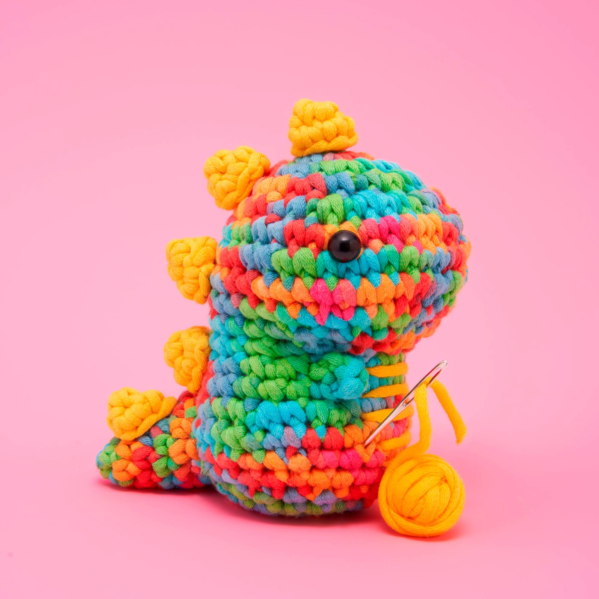 Woobles Beginner Crochet Kit - Fred the Rainbow Dinosaur