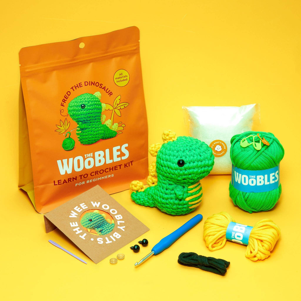 Woobles Beginner Crochet Kit - Fred the Dinosaur